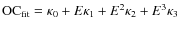 ${\rm OC}_{\rm fit} = \kappa_0 + E \kappa_1 + E^2 \kappa_2 + E^3 \kappa_3$