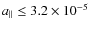 $a_{\parallel} \le 3.2 \times 10^{-5}$