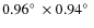 $0.96{\hbox{$^\circ$ }}\times 0.94{\hbox{$^\circ$ }}$