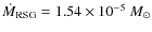 $\dot M_{\rm RSG}=1.54\times 10^{-5}~ M_\odot$