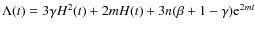 $\Lambda(t)=3\gamma H^{2}(t)+2mH(t)+3n(\beta+1-\gamma){\rm e}^{2mt}$