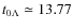 $t_{0\Lambda}\simeq 13.77$