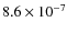 $8.6\times10^{-7}$