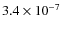 $3.4\times10^{-7}$