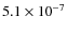 $5.1\times10^{-7}$