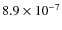 $8.9\times10^{-7}$