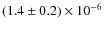 $(1.4\pm0.2)\times10^{-6}$