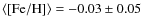 $\langle[{\rm Fe}/{\rm H}]\rangle=-0.03\pm0.05$