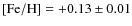 $\rm [Fe/H] = +0.13\pm0.01$