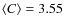 $\langle C\rangle=3.55$