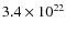 $3.4 \times 10^{22}$