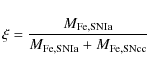 \begin{displaymath}\xi = \frac{M_{\rm Fe,SNIa}}{M_{\rm Fe,SNIa} + M_{\rm Fe,SNcc}}
\end{displaymath}