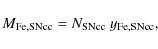 \begin{displaymath}M_{\rm Fe,SNcc} = N_{\rm SNcc}~ y_{\rm Fe,SNcc},
\end{displaymath}
