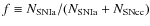 $f \equiv N_{\rm SNIa}/(N_{\rm SNIa}+N_{\rm SNcc})$