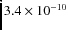 $3.4\times10^{-10}$