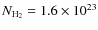 $N_{\rm H_2} = 1.6 \times 10^{23}$