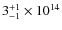 $3^{+1}_{-1}\times 10^{14} $