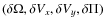 $(\delta \Omega, \delta V_x,
\delta V_y, \delta \Pi)$