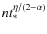 $nt_*^{\eta /(2-\alpha )}$