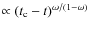 $\propto (t_{\rm c} - t)^{\omega/(1-\omega)}$