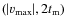 $(\vert\varv_{\rm max}\vert,2t_{\rm m})$