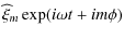 $\displaystyle \widehat{\xi}_m\exp(i\omega t + im\phi)$