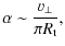 $\displaystyle \alpha \sim \frac{\varv_\perp}{\pi R_{\rm t}},$
