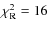 $\chi^2_{\rm R} = 16$
