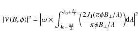 \begin{displaymath}\begin{array}{l}
\vert V(B,\phi) \vert^{2} =\displaystyle \B...
...perp} / \lambda}\Big) {\rm d}\lambda \Big\vert^{2}
\end{array}\end{displaymath}