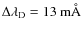 $\Delta \lambda_{\rm D}=
13~{\rm m\AA}$