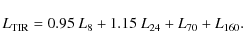 \begin{displaymath}%
L_{\rm TIR}=0.95~L_{8} + 1.15~L_{24} + L_{70} + L_{160}.
\end{displaymath}