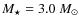 $M_{\star}=3.0~M_{\odot}$