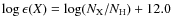 $\log \epsilon(X) = \log (N_{\rm X}/N_{\rm H}) + 12.0$