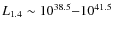 $L_{\rm 1.4}
\sim 10^{38.5}{-}10^{41.5}$