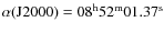 $\rm\alpha (J2000)=08^h 52^m 01.37^s$