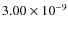 $3.00\times10^{-9}$
