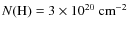 $N({\rm H}) = 3 \times 10^{20} ~{\rm cm}^{-2}$