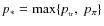 $p_* = \max \{ p_{_{\rm tr} },~ p_{\pi} \}$