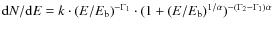 ${\rm d}N/{\rm d}E = k \cdot (E/E_{{\rm b}})^{-\Gamma_1}\cdot(1+(E/E_{{\rm b}})^{1/\alpha})^{-(\Gamma_2-\Gamma_1) \alpha}$