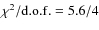 $\chi^2/{\rm d.o.f.} = 5.6/4$