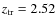 $z_{\rm tr} = 2.52$