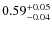 $\rm0.59^{+0.05}_{-0.04}$