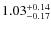 $\rm 1.03^{+0.14}_{-0.17}$