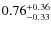 $\rm0.76^{+0.36}_{-0.33}$