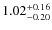 $\rm 1.02^{+0.16}_{-0.20}$