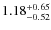 $\rm 1.18^{+0.65}_{-0.52}$