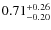 $\rm0.71^{+0.26}_{-0.20}$