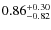 $\rm0.86^{+0.30}_{-0.82}$