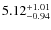 $\rm 5.12^{+1.01}_{-0.94}$
