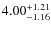 $\rm 4.00^{+1.21}_{-1.16}$